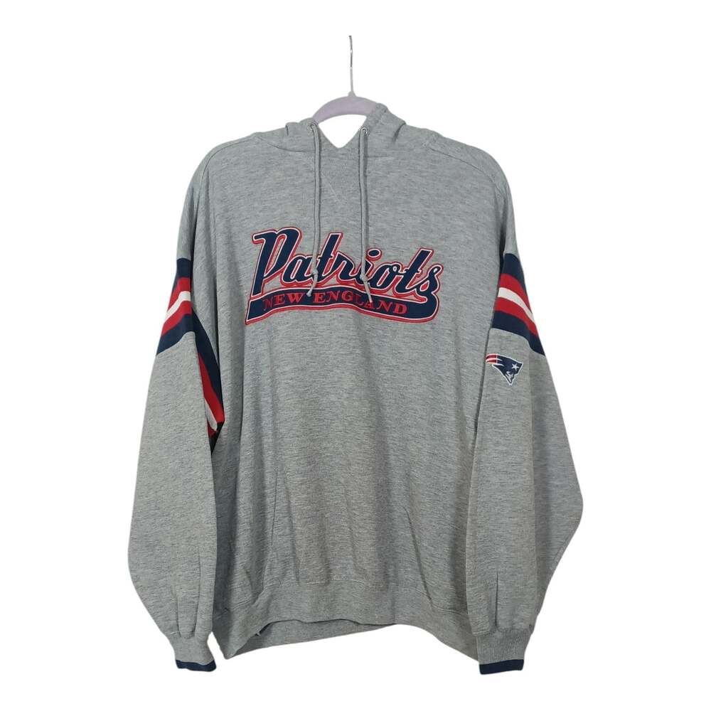 New England Patriots Hoodie Sweatshirt Gray Pullover XL With Pockets Football - Picture 1 of 10